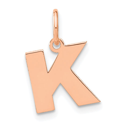 10k Rose Gold Letter K Initial Pendant