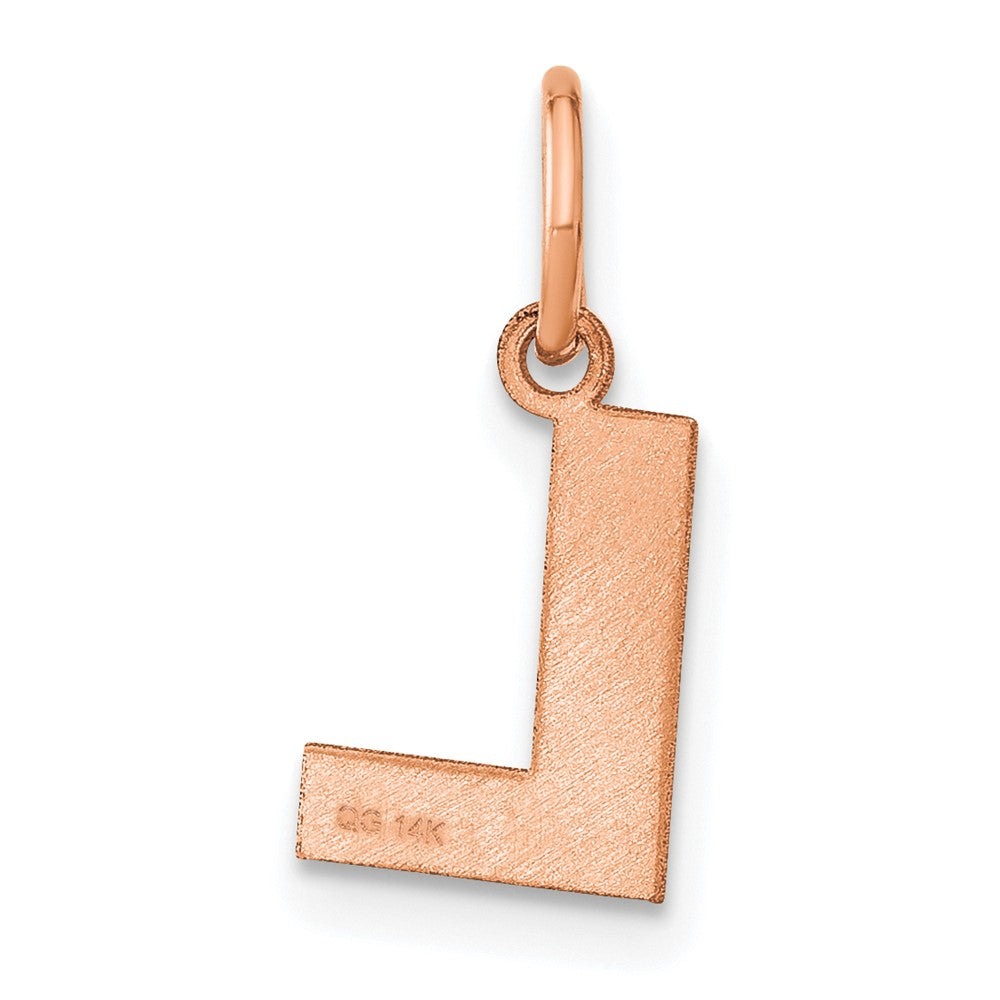 10k Rose Gold Letter L Initial Pendant
