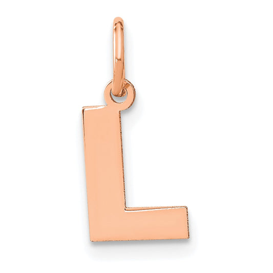 10k Rose Gold Letter L Initial Pendant