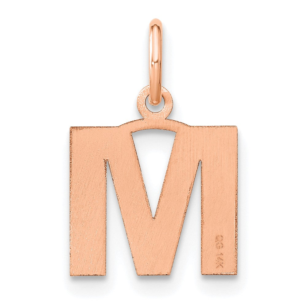 10k Rose Gold Letter M Initial Pendant