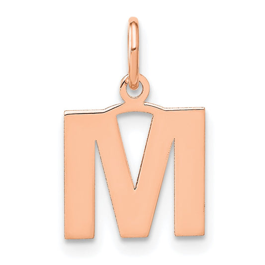 10k Rose Gold Letter M Initial Pendant