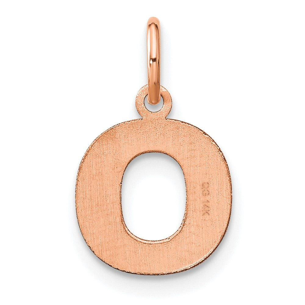 10k Rose Gold Letter O Initial Pendant