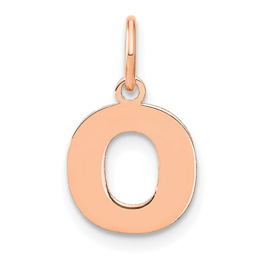 10k Rose Gold Letter O Initial Pendant