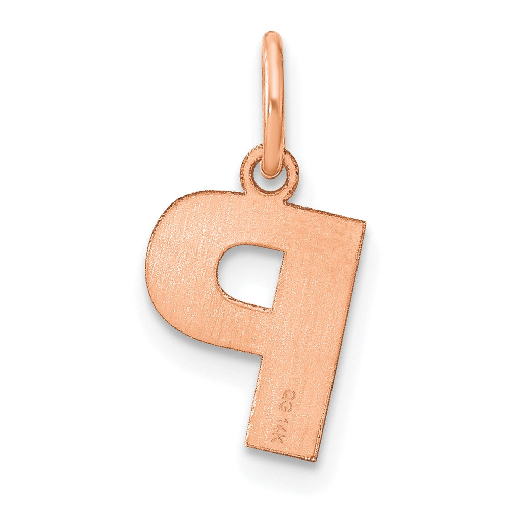 10k Rose Gold Letter P Initial Pendant
