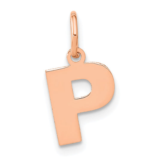 10k Rose Gold Letter P Initial Pendant