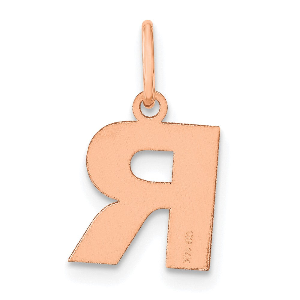 10k Rose Gold Letter R Initial Pendant