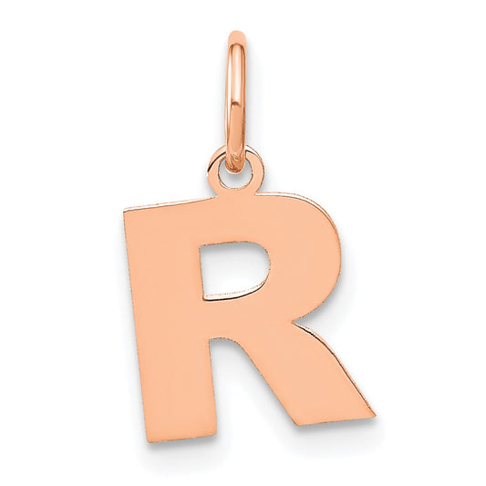 10k Rose Gold Letter R Initial Pendant