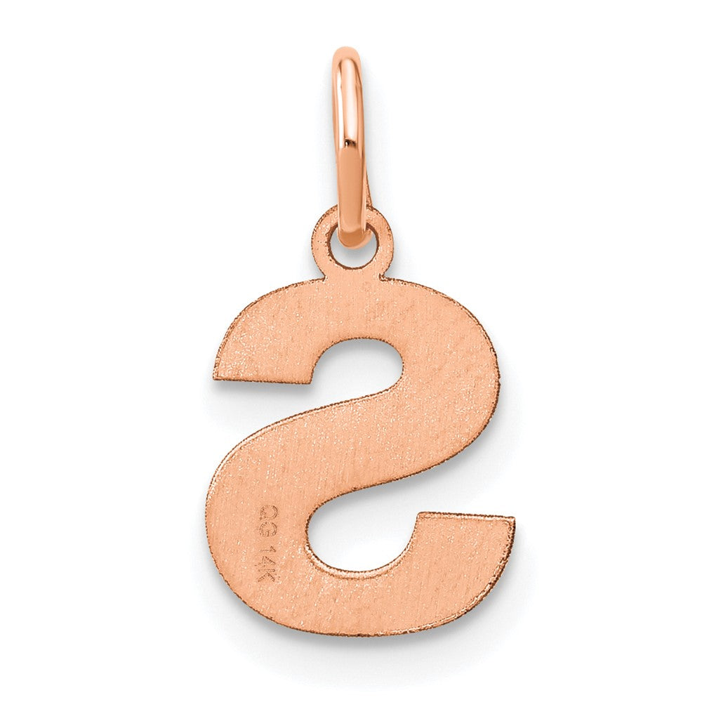 10k Rose Gold Letter S Initial Pendant