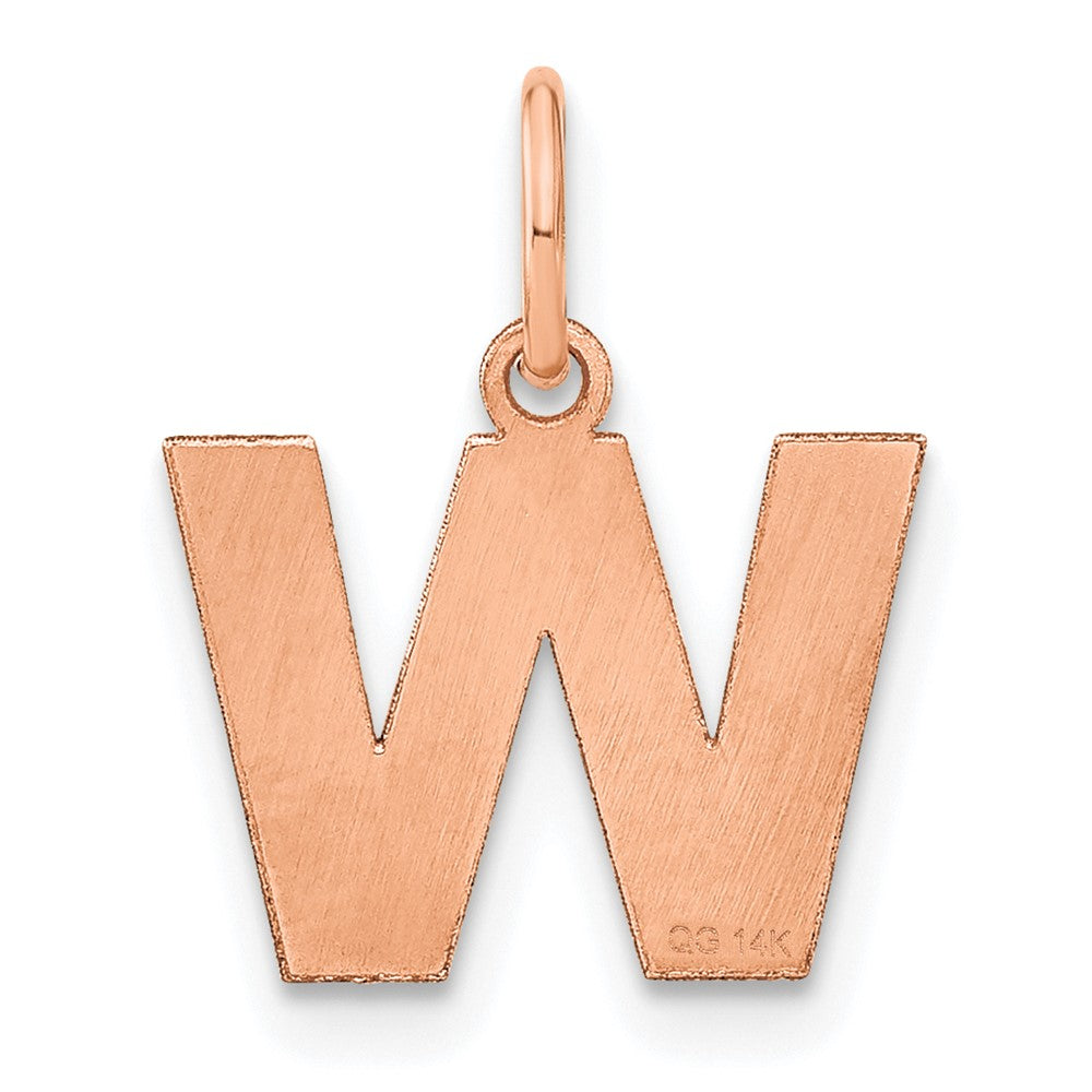 10k Rose Gold Letter W Initial Pendant