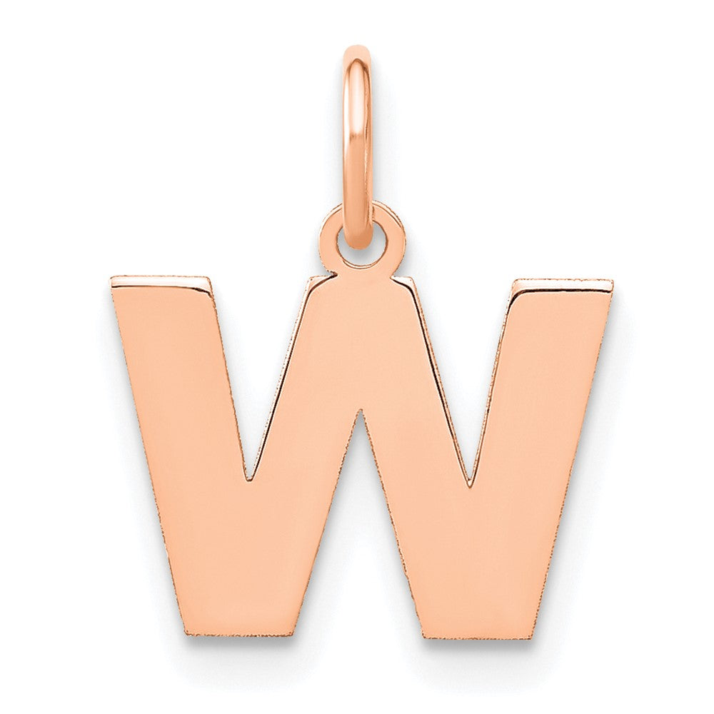 10k Rose Gold Letter W Initial Pendant