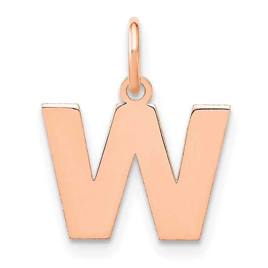 10k Rose Gold Letter W Initial Pendant