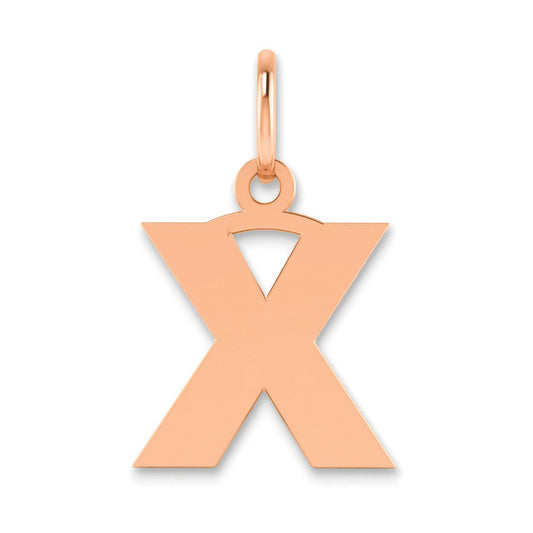10k Rose Gold Letter X Initial Pendant