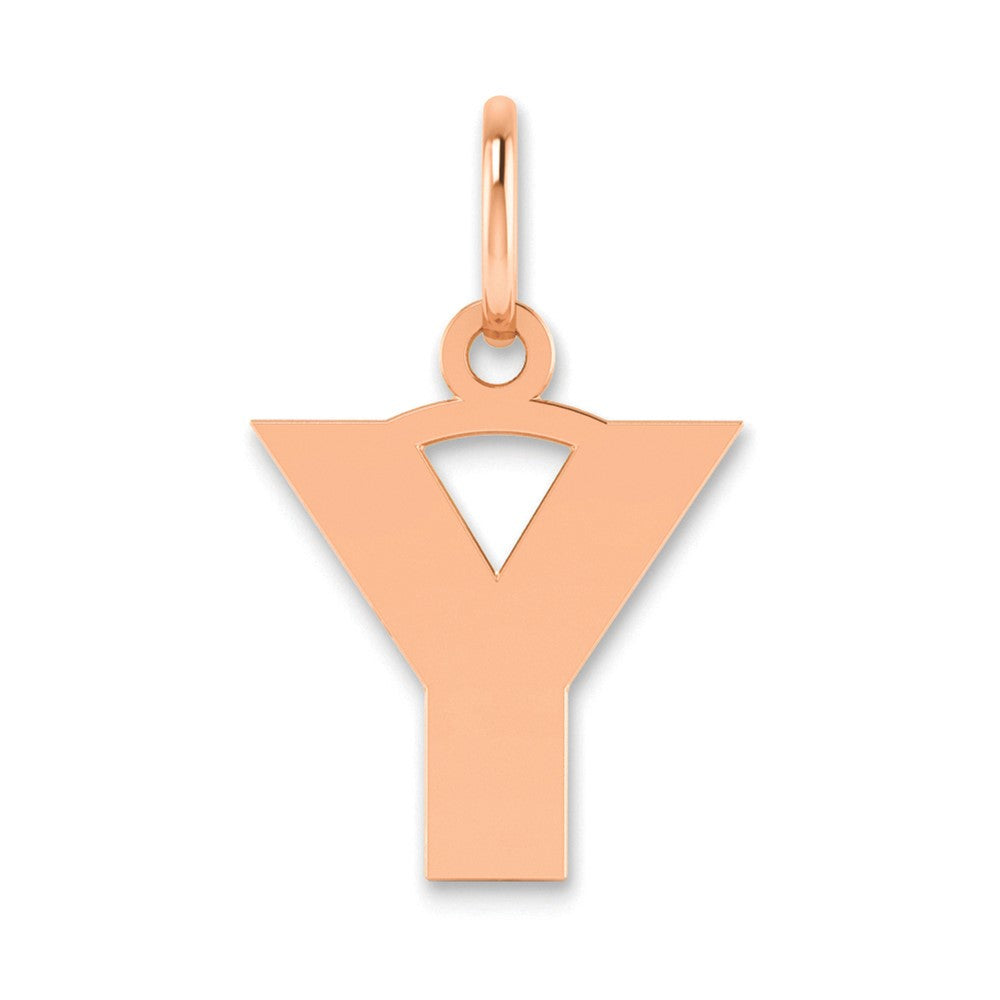 10k Rose Gold Letter Y Initial Pendant
