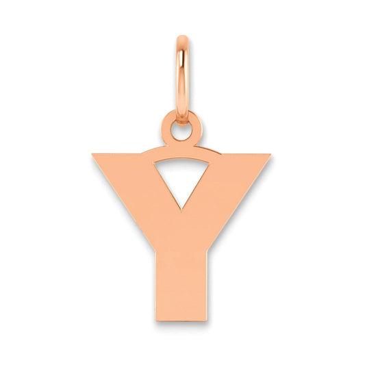10k Rose Gold Letter Y Initial Pendant