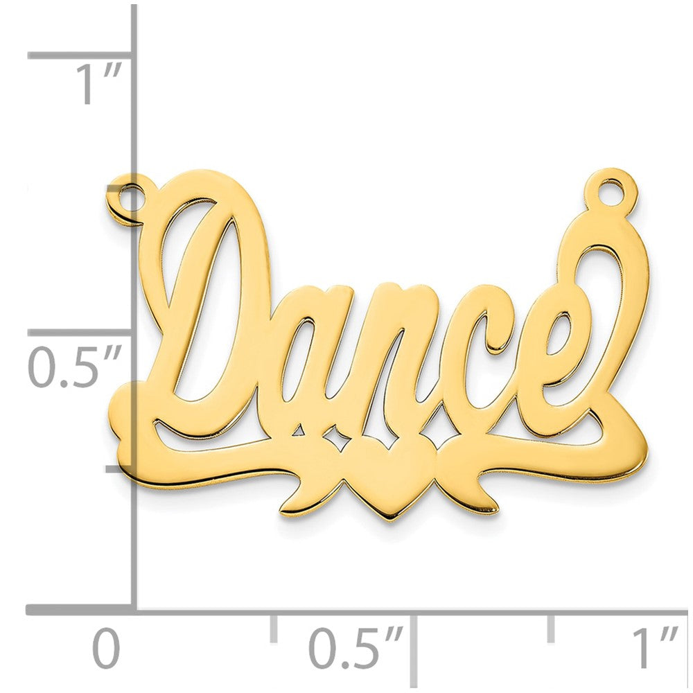 Sterling Silver/Gold-plated Polished Heart Name Plate