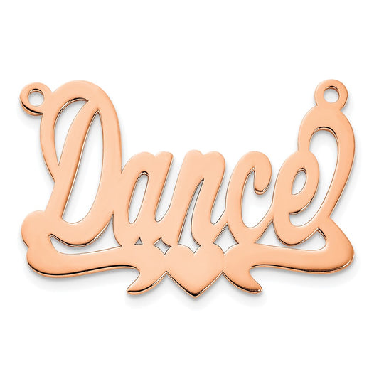 14k Rose Gold Polished Heart Name Plate