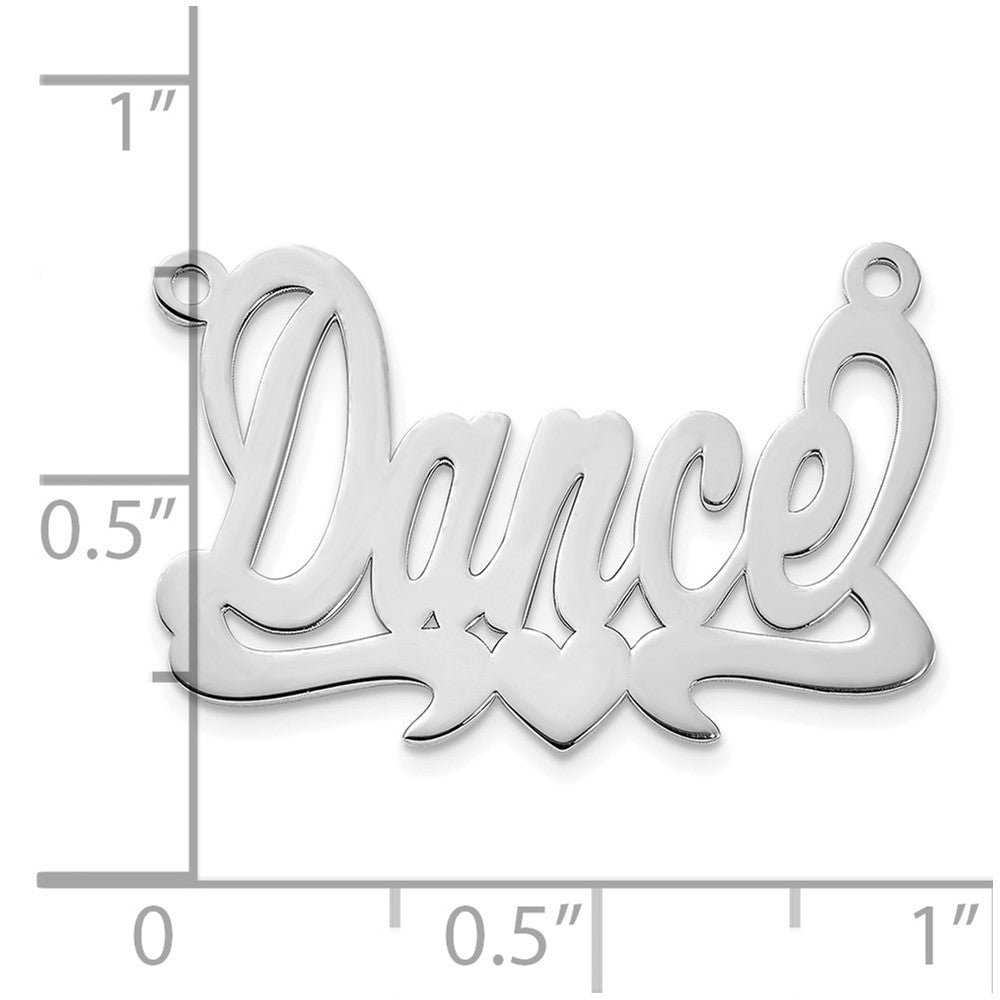 10k White Gold Polished Heart Name Plate