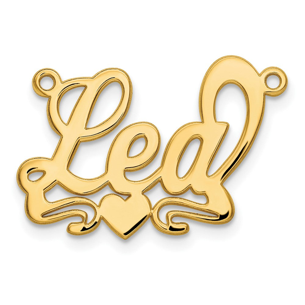 Sterling Silver/Gold-plated Polished Heart Name Plate