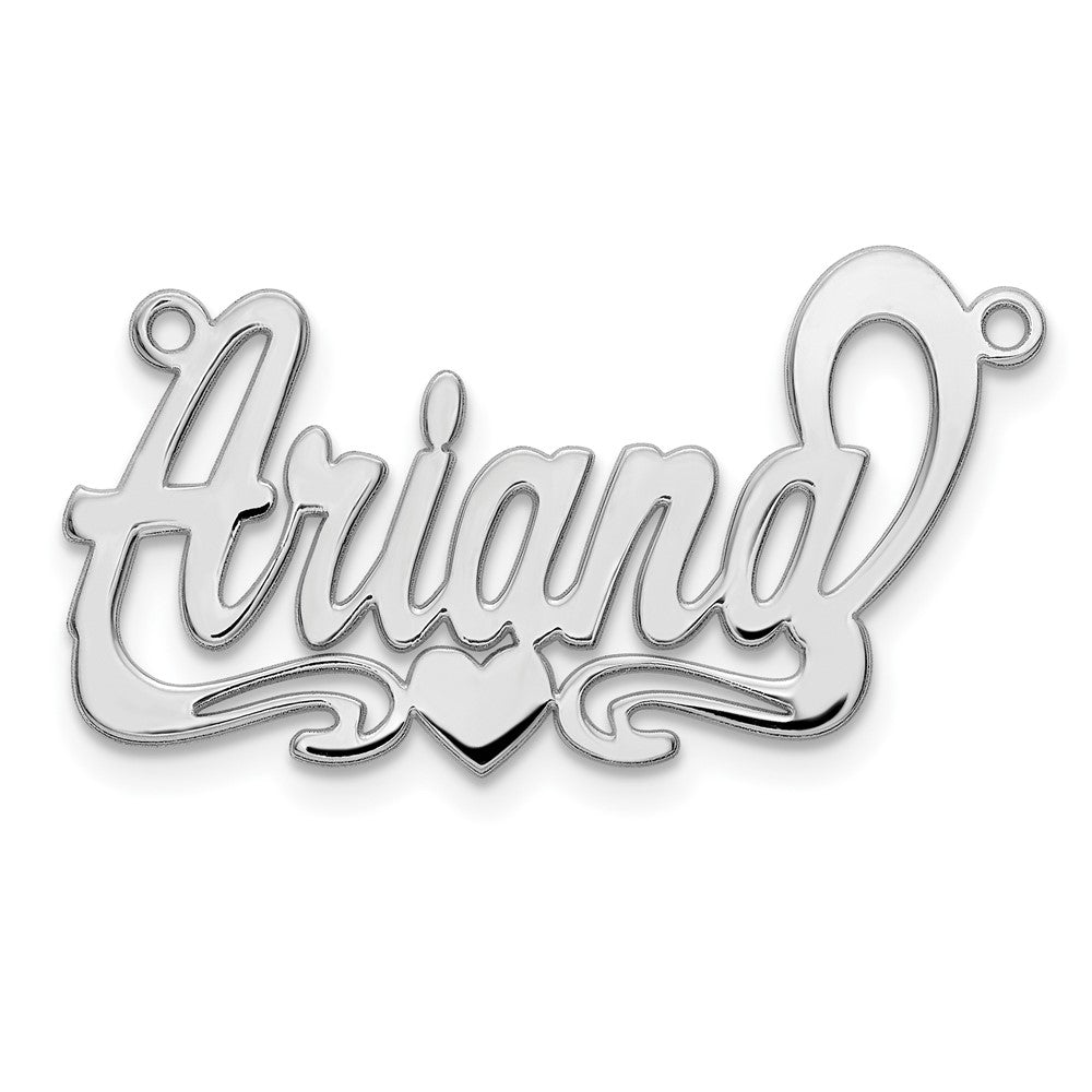 10k White Gold Polished Heart Name Plate