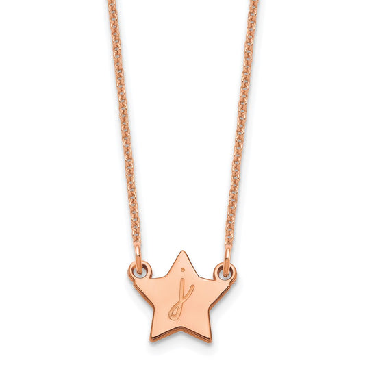 14k Rose Gold Initial Star Necklace
