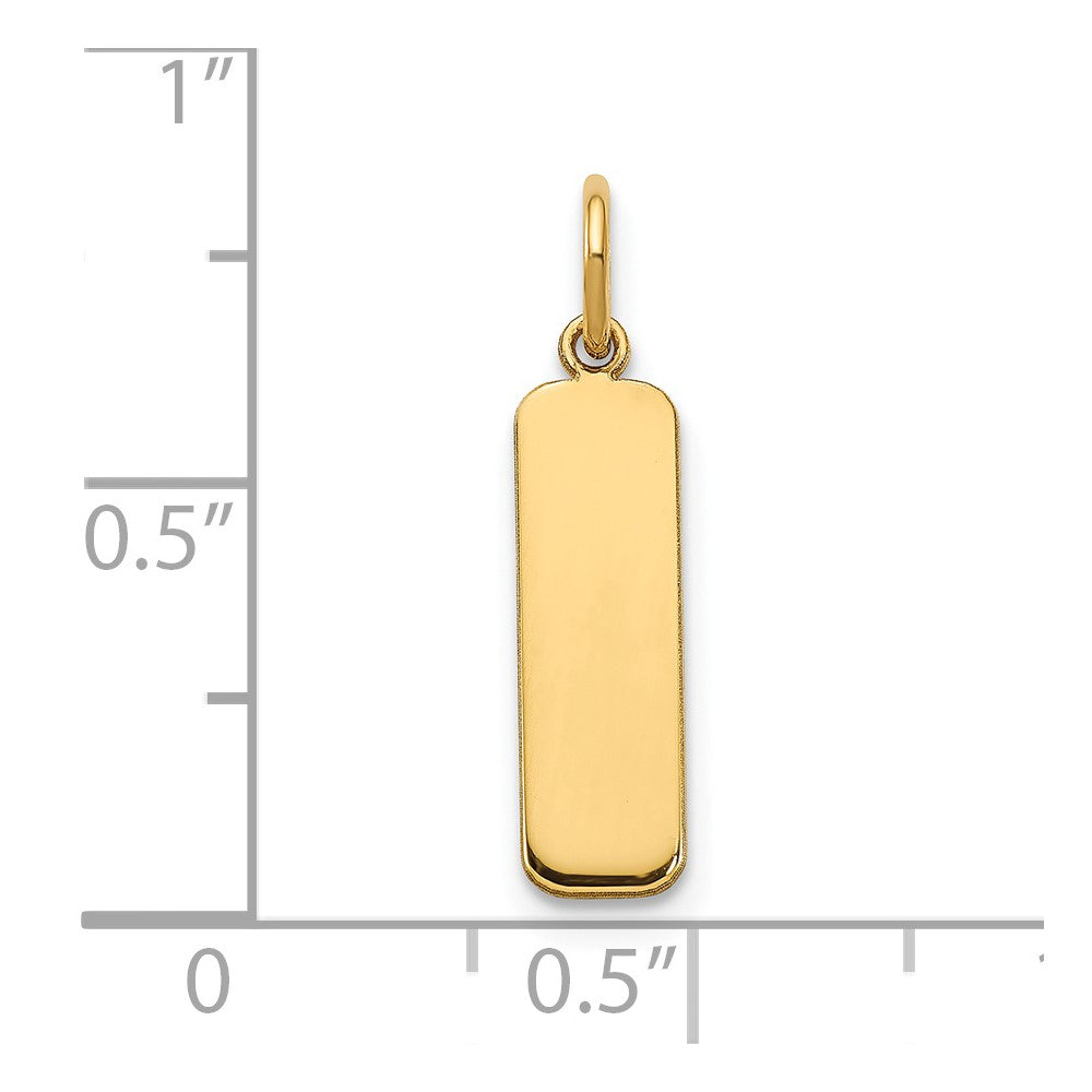 14k Yellow Gold Small  Blank Bar Charm