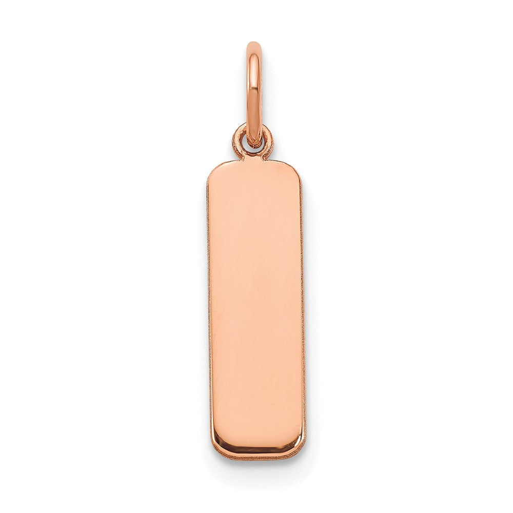 14k Rose Gold Small Blank Bar Charm