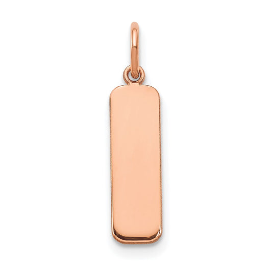 14k Rose Gold Small Blank Bar Charm