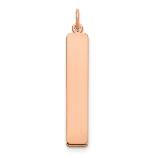14k Rose Gold Large Blank Bar Charm