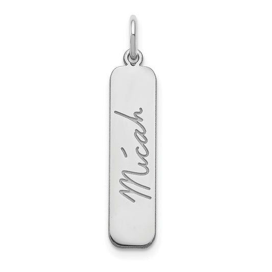 10k  White Gold Signature Bar Charm