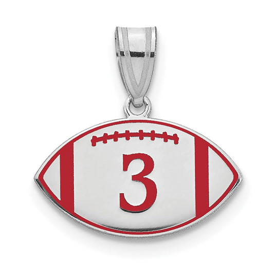 10k White Gold Personalized Football Epoxy Pendant