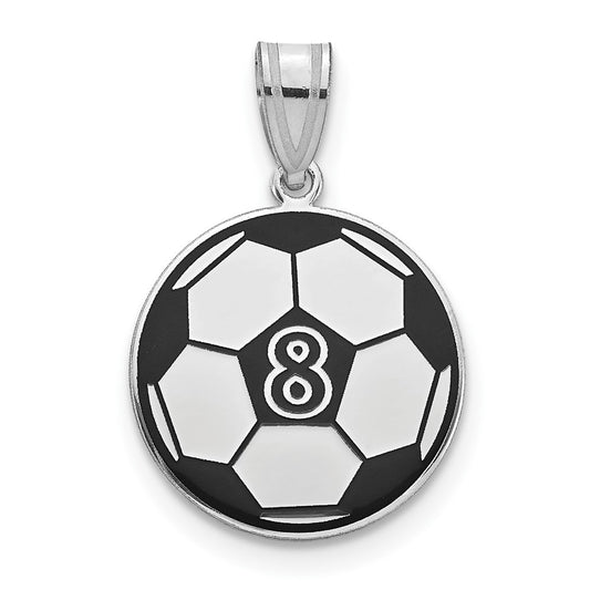 10k White Gold Personalized Soccer Ball Epoxy Pendant