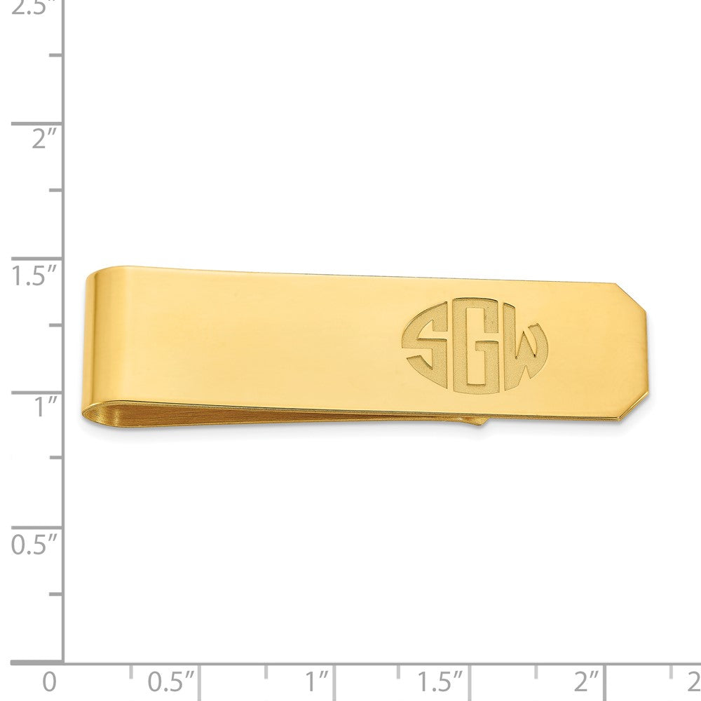 Sterling Silver/Gold-plated Recessed Letters Monogram Money Clip