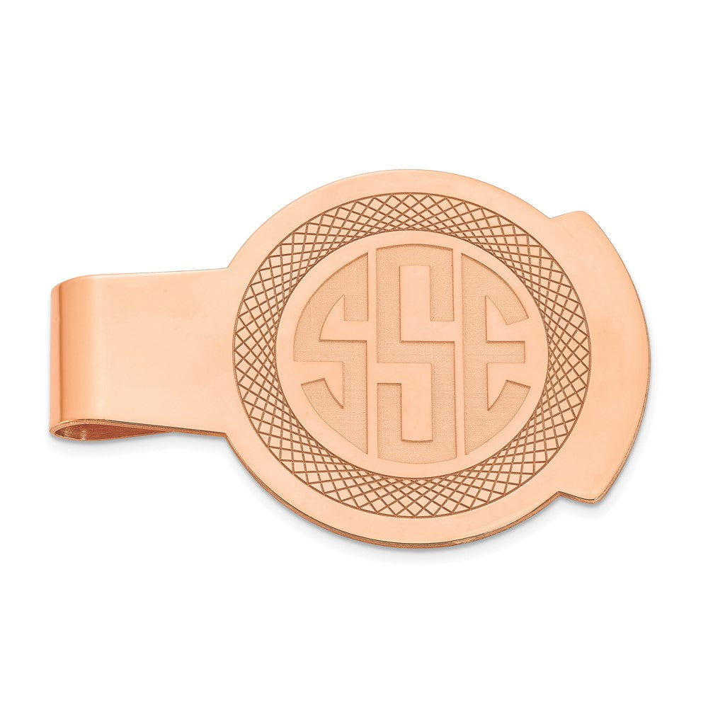 Rose-plated Recessed Letter Monogram Round Monroy Clip