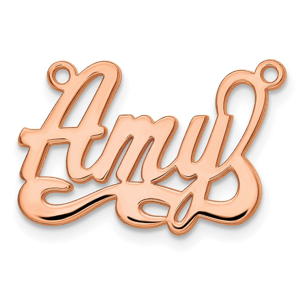 Sterling Silver/Rose-plated Polished Name Plate