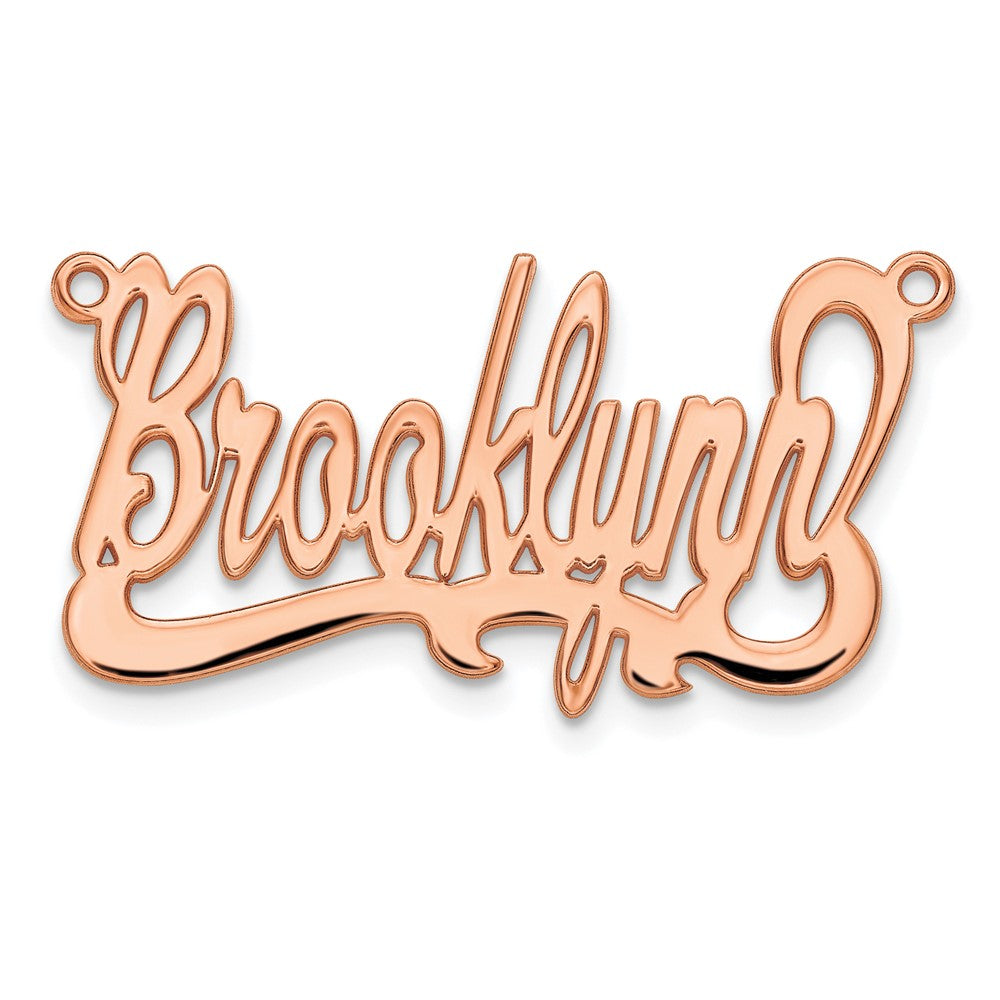 Sterling Silver/Rose-plated Polished Name Plate
