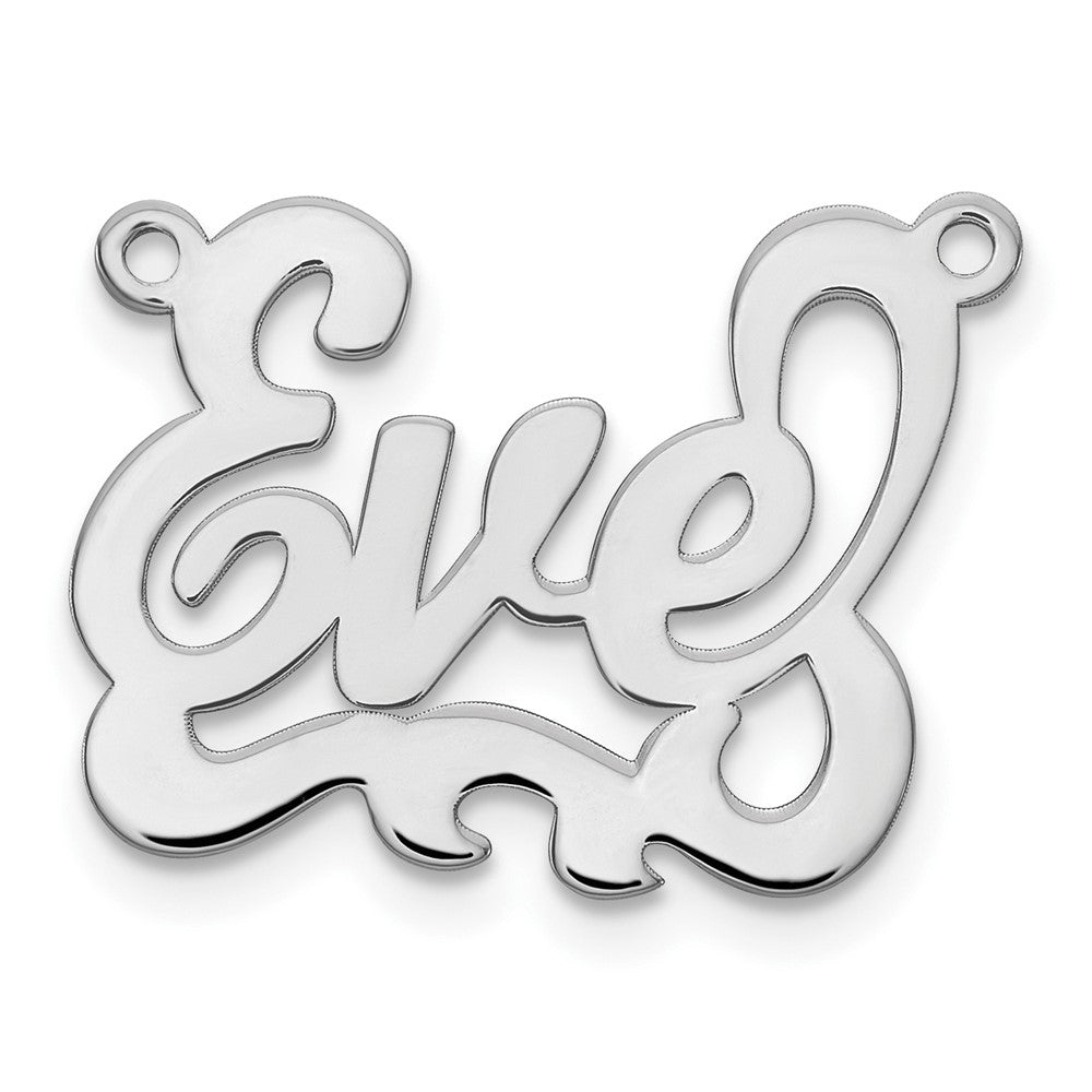 Sterling Silver/Rhodium-plated Polished Name Plate