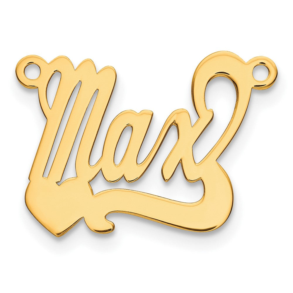 Sterling Silver/Gold-plated Polished Heart Name Plate