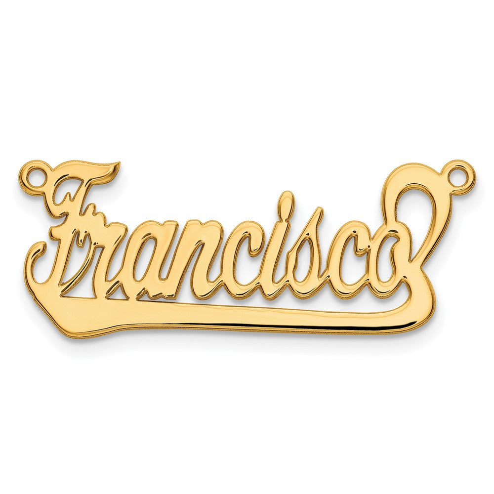 14k Yellow Gold Underlined Name Plate