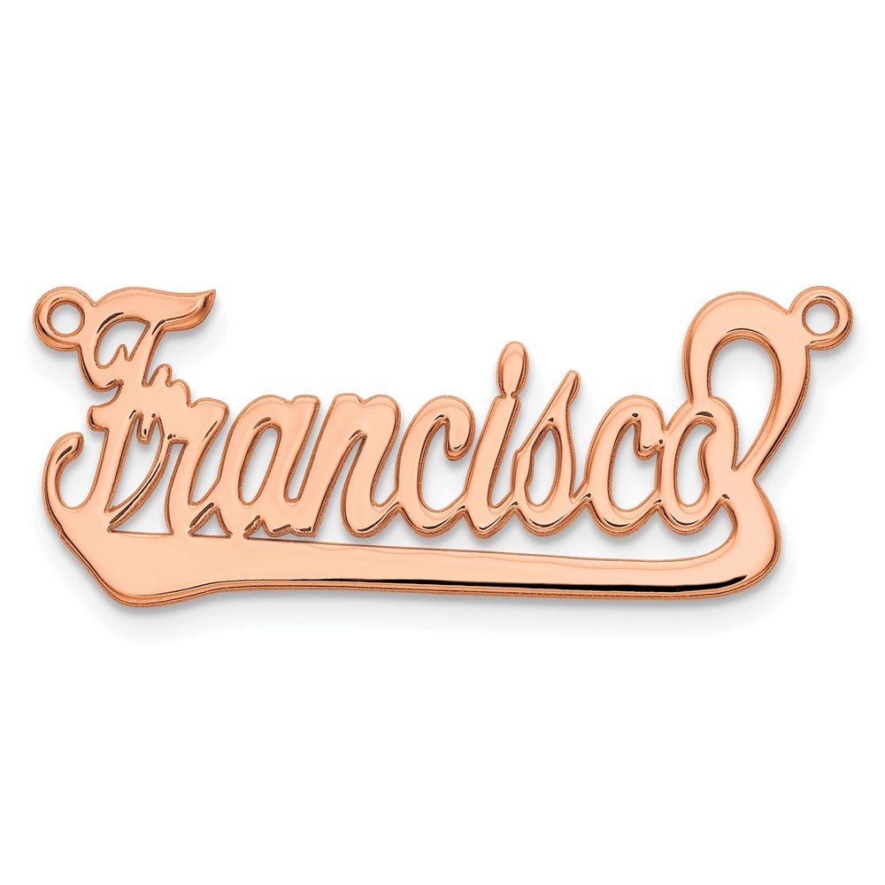 Sterling Silver/Rose-plated Underlined Name Plate