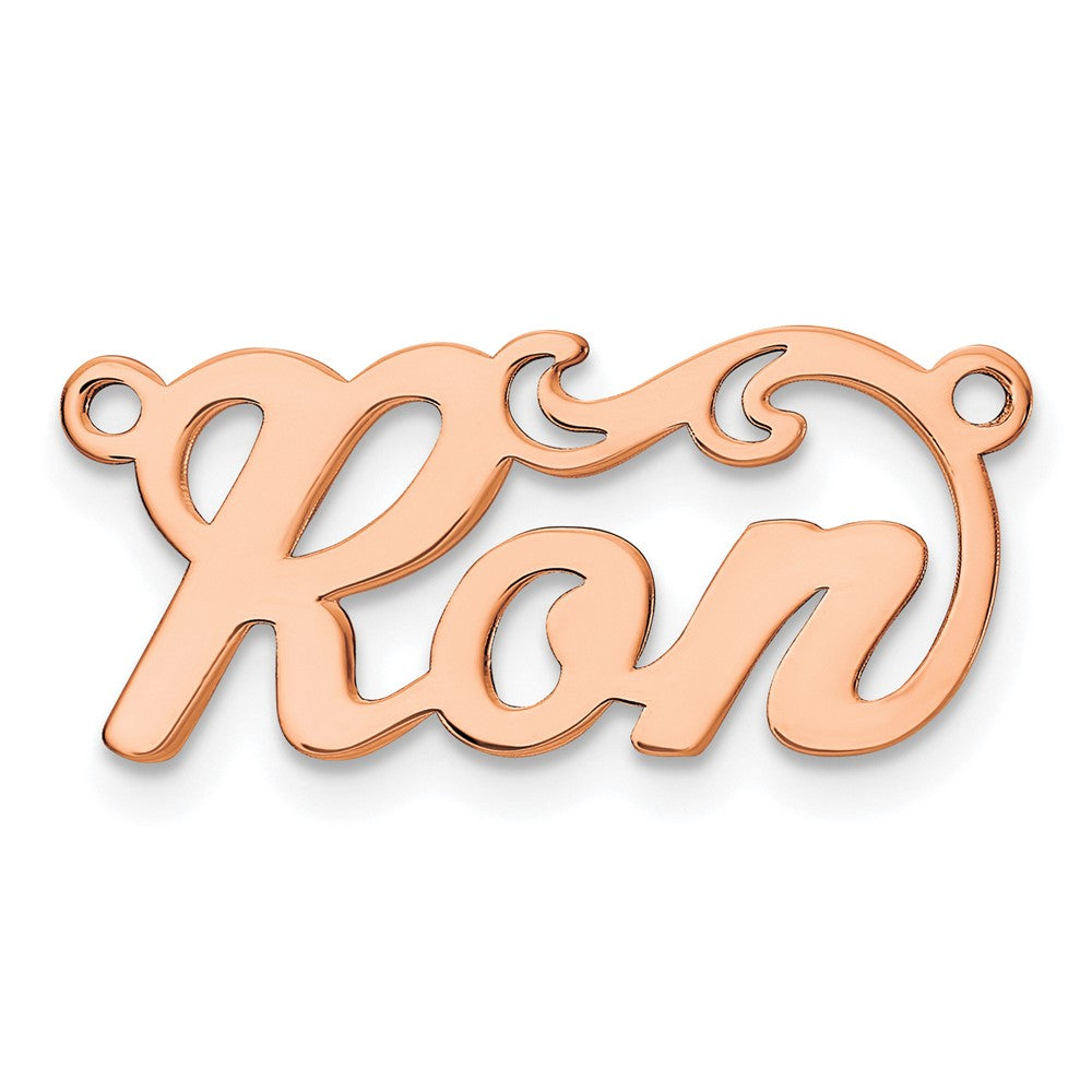 Sterling Silver/Rose-plated Polished Name Plate