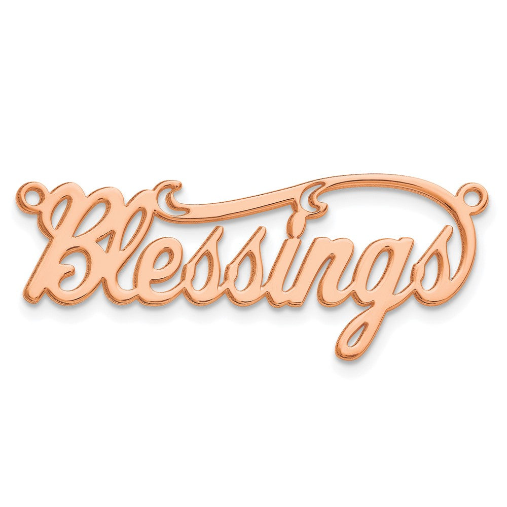 Sterling Silver/Rose-plated Polished Name Plate