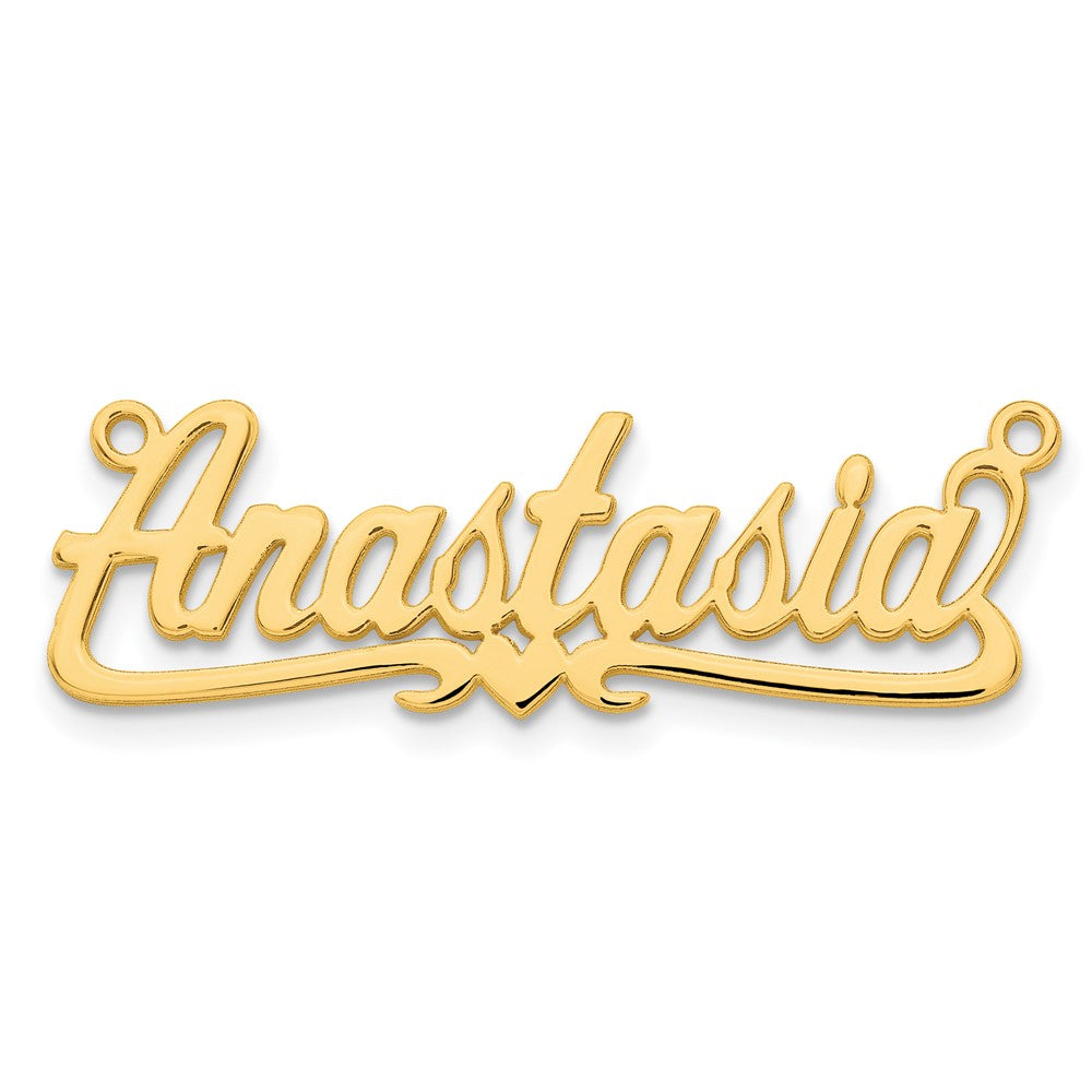 14k Yellow Gold Polished Heart Name Plate