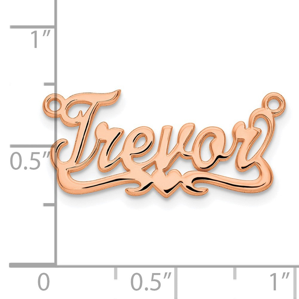 Sterling Silver/Rose-plated Polished Heart Name Plate