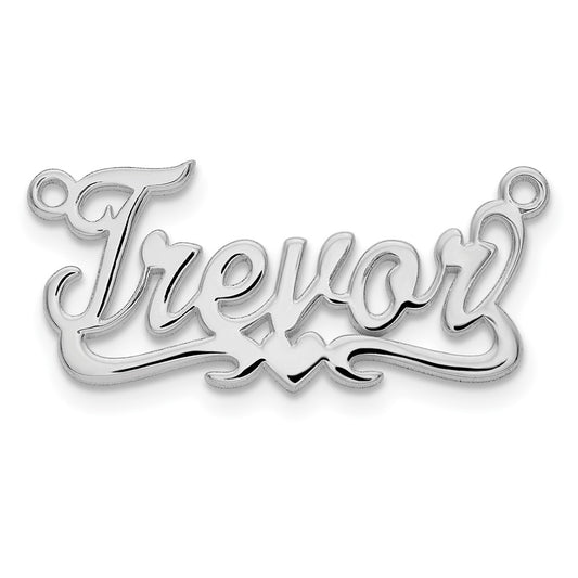 10k White Gold Polished Heart Name Plate