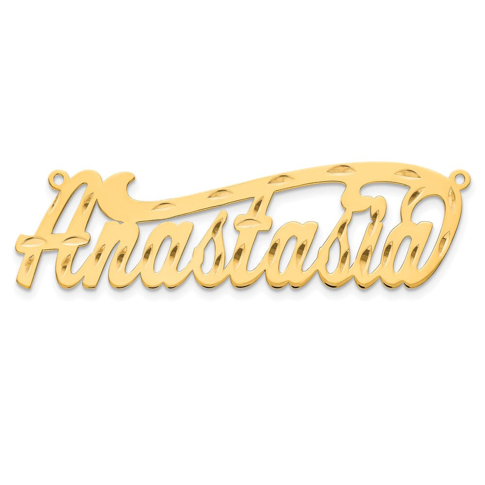Sterling Silver/Gold-plated Diamond-cut Name Plate