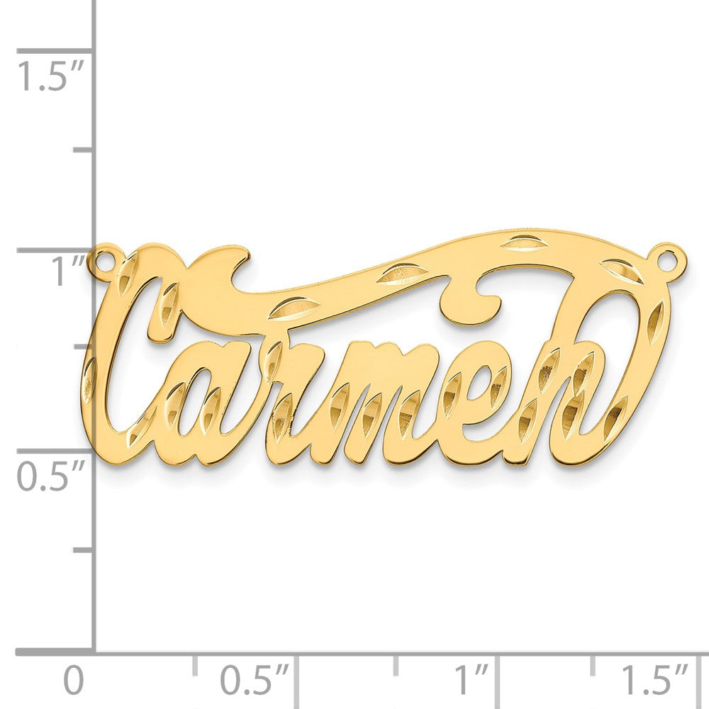 Sterling Silver/Gold-plated Diamond-cut Name Plate