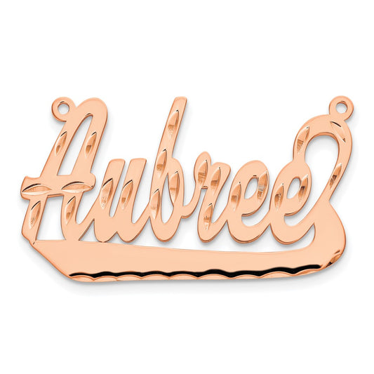 14k Rose Gold Diamond-cut Underlined Name Plate