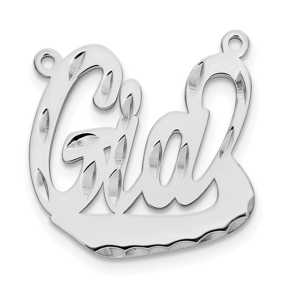 SS/Rhodium-plated Diamond-cut Underlined Name Plate