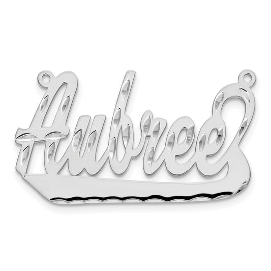 10k White Gold Diamond-cut Underlined Name Plate