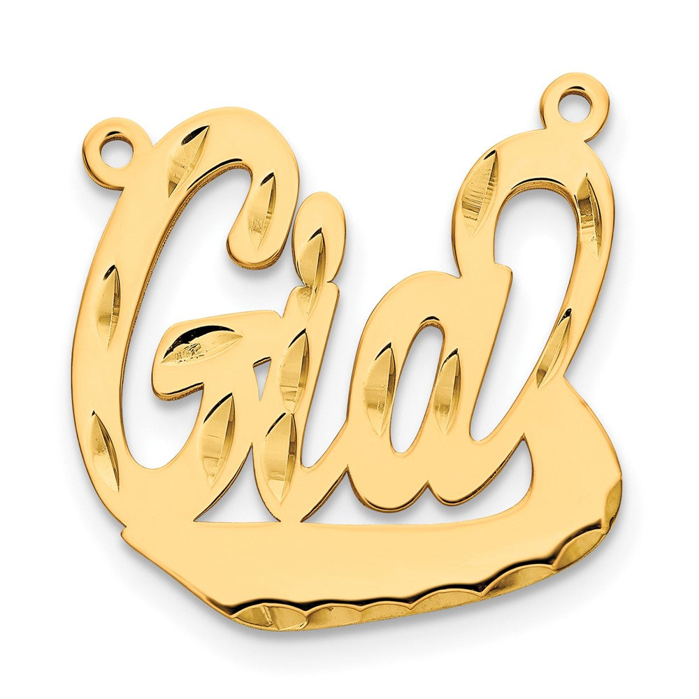 Sterling Silver/Gold-plated Diamond-cut Underlined Name Plate